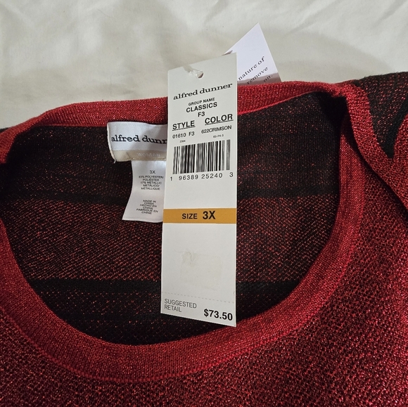 ALFRED dunner WOMENS shimmer tierd sweater top SIZE 3X nwt - Picture 4 of 5